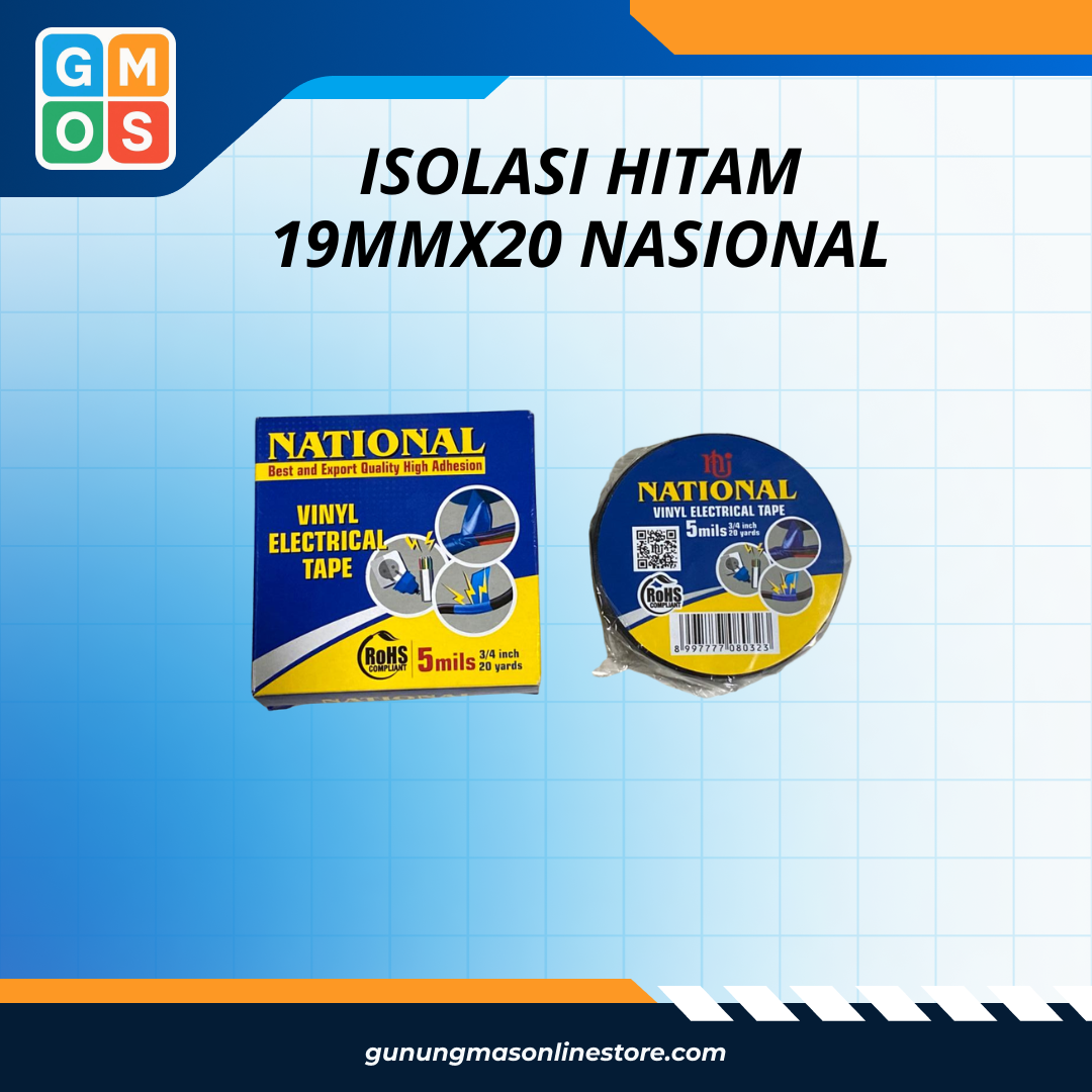 ISOLASI HITAM 19MMX20 NASIONAL