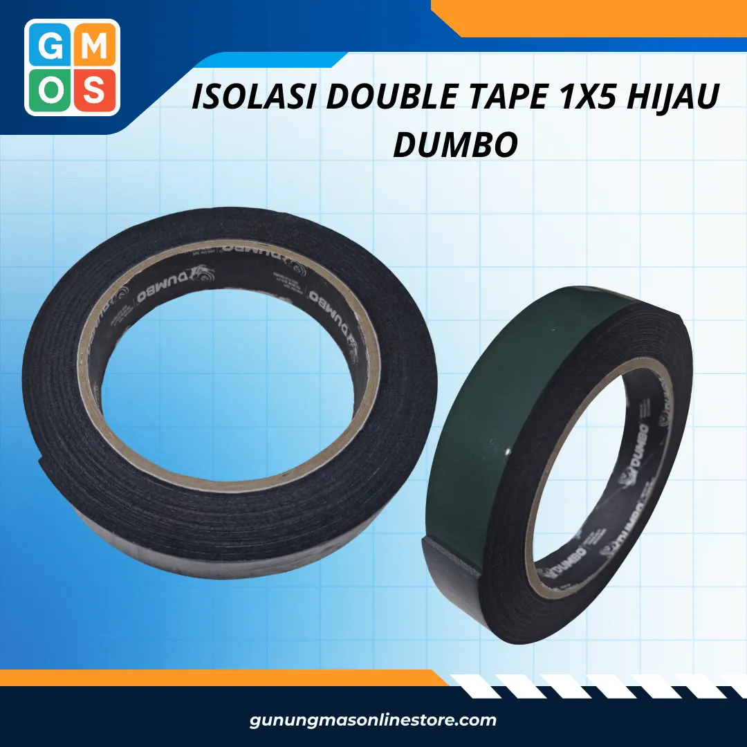 ISOLASI DOUBLE TAPE 1X5 HIJAU DUMBO