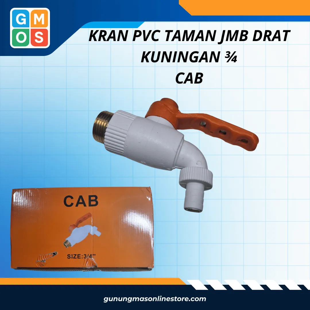 KRAN PVC TAMAN JMB DRAT KUNINGAN 3/4 CAB