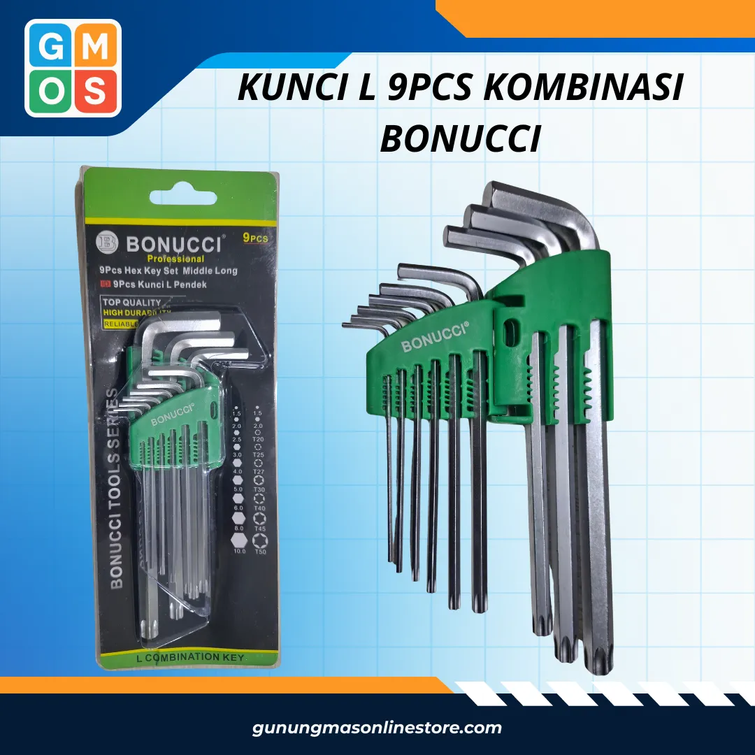 KUNCI L 9PCS KOMBINASI BONUCCI