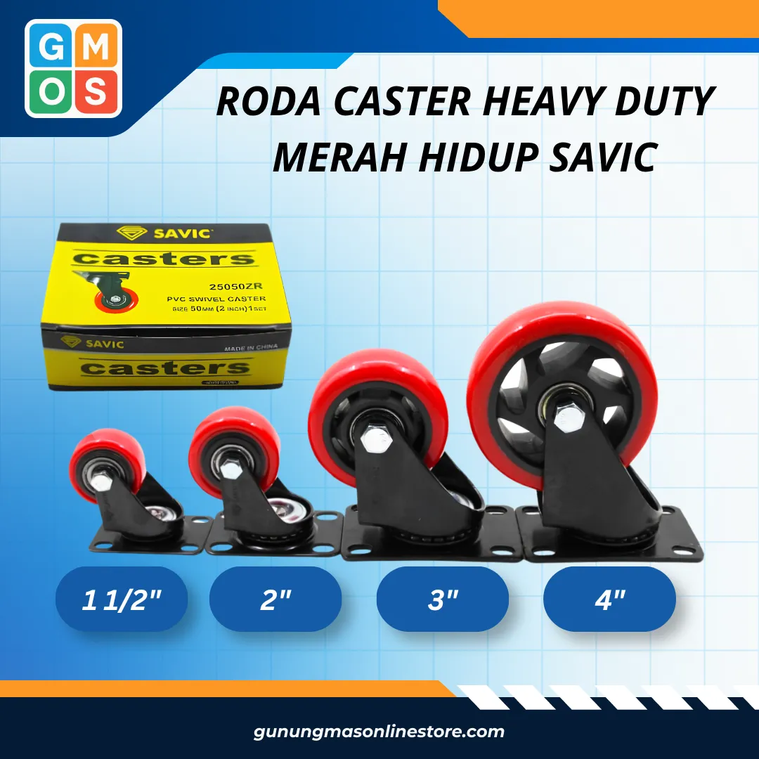 RODA CASTER HEAVY DUTY MERAH HIDUP SAVIC