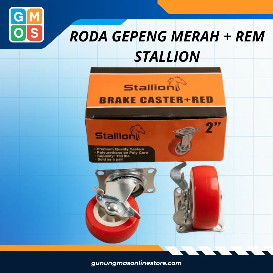RODA GEPENG MERAH + REM STALLION
