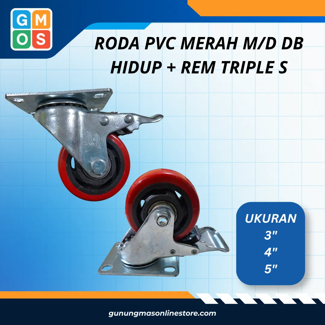 RODA PVC MERAH M/D DB HIDUP + REM TRIPLE S